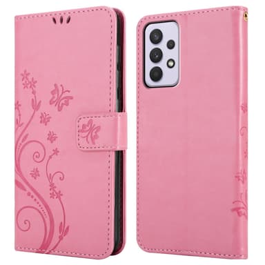 Samsung Galaxy A33 5G lommebokdeksel Blomster (rosa)