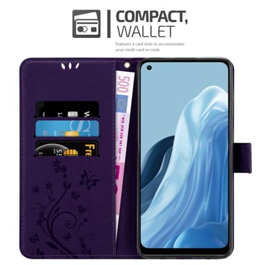 Realme 7 5G lommebokdeksel Blomster (lilla)