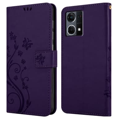 Realme 7 5G lommebokdeksel Blomster (lilla)