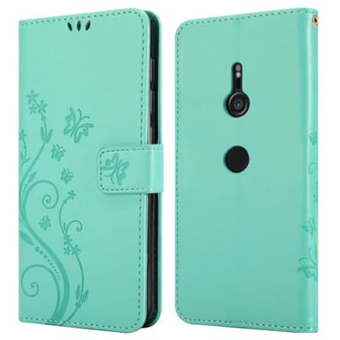 Sony Xperia XZ3 lommebokdeksel Blomster (turkis)