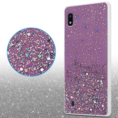 Samsung Galaxy A10 / M10 Silikondeksel Glitter (lilla)