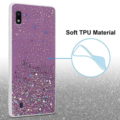Samsung Galaxy A10 / M10 Silikondeksel Glitter (lilla)