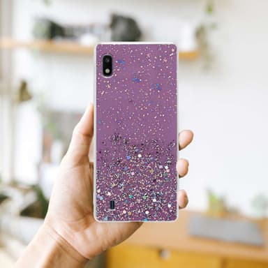 Samsung Galaxy A10 / M10 Silikondeksel Glitter (lilla)