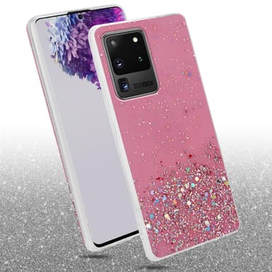 Samsung Galaxy S20 ULTRA Silikondeksel Glitter (rosa)