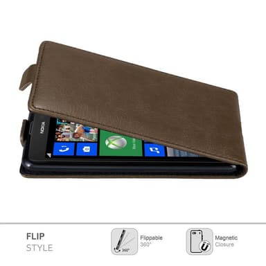 Nokia Lumia 625 deksel flip cover (brun)