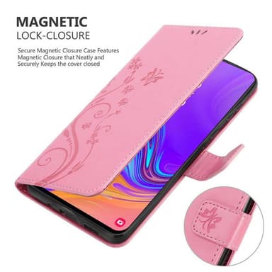 Samsung Galaxy A8s lommebokdeksel Blomster (rosa)