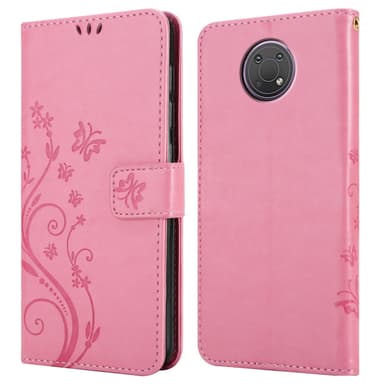 Nokia G10 / G20 lommebokdeksel Blomster (rosa)