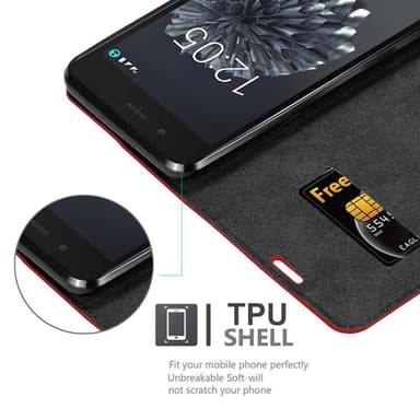 BQ Aquaris X5 PLUS lommebokdeksel case (rød)