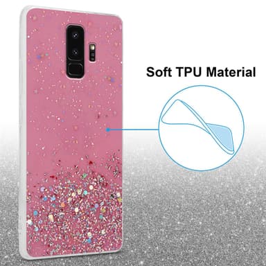 Samsung Galaxy S9 PLUS Silikondeksel Glitter (rosa)