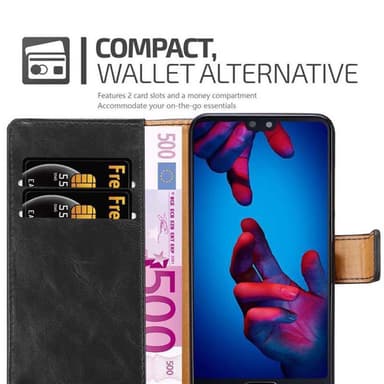 Huawei P20 lommebokdeksel etui (svart)