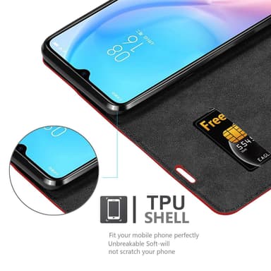 Xiaomi Mi 9 LITE lommebokdeksel case (rød)