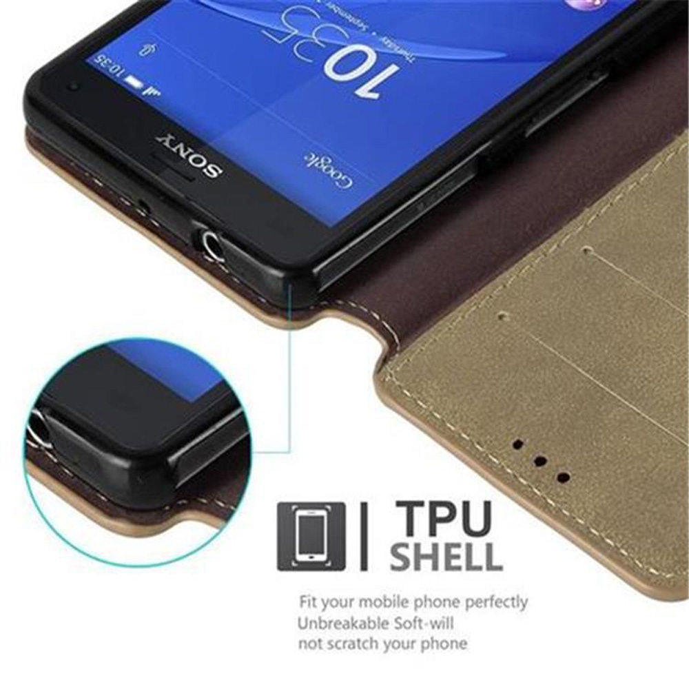 Sony Xperia Z3 COMPACT lommebokdeksel etui (brun)