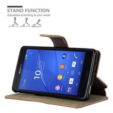 Sony Xperia Z3 COMPACT lommebokdeksel etui (brun)
