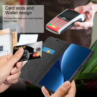 Xiaomi 12 PRO lommebokdeksel case (svart)
