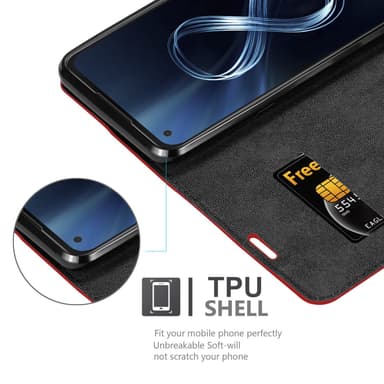 Asus ZenFone 8 lommebokdeksel case (rød)