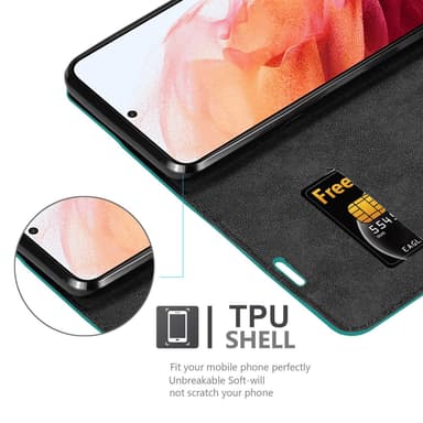 Samsung Galaxy S21 PLUS lommebokdeksel case (turkis)