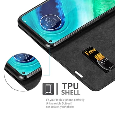 Motorola MOTO G8 lommebokdeksel case (svart)