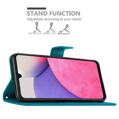 Samsung Galaxy A33 5G lommebokdeksel Blomster (blå)