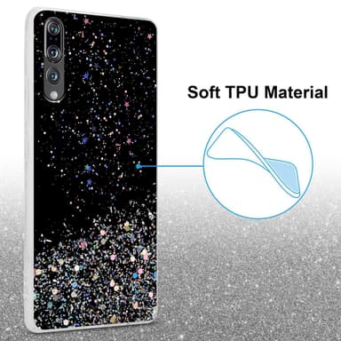 Huawei P20 PRO / P20 PLUS Silikondeksel Glitter (svart)