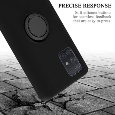 Deksel Samsung Galaxy A71 4G Ring Case (svart)