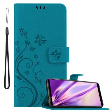 Sony Xperia PRO-I lommebokdeksel Blomster (blå)