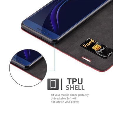 Honor 8 / 8 PREMIUM lommebokdeksel case (rød)