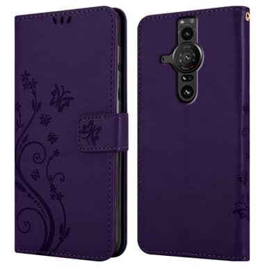 Sony Xperia PRO-I lommebokdeksel Blomster (lilla)
