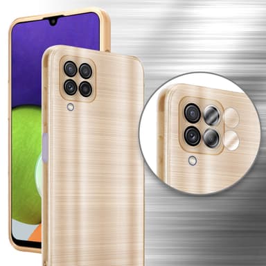 Samsung Galaxy A22 4G Silikondeksel Beskyttelse (gold)