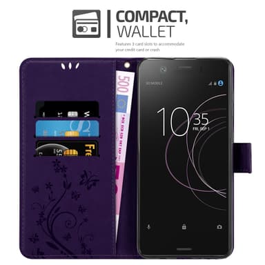 Sony Xperia XZ1 COMPACT lommebokdeksel Blomster (lilla)