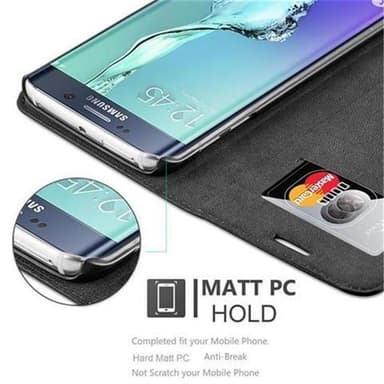 Samsung Galaxy S6 EDGE lommebokdeksel case (svart)