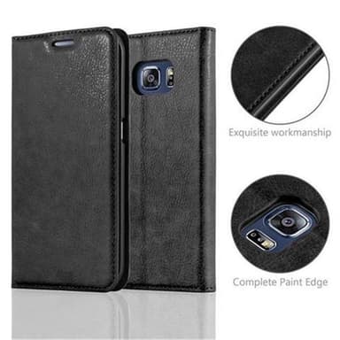 Samsung Galaxy S6 EDGE lommebokdeksel case (svart)