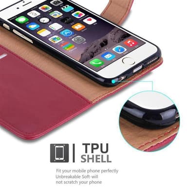 iPhone 6 PLUS / 6S PLUS lommebokdeksel etui (rød)