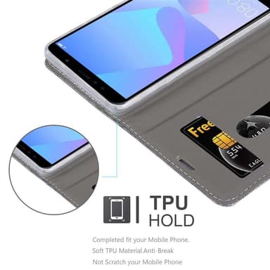 Huawei Y6 PRIME lommebokdeksel etui (grå)