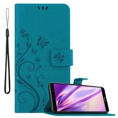 Huawei MATE 10 LITE lommebokdeksel Blomster (blå)