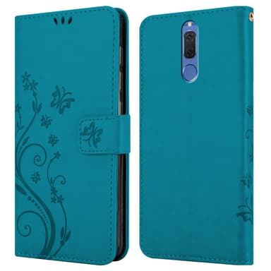 Huawei MATE 10 LITE lommebokdeksel Blomster (blå)