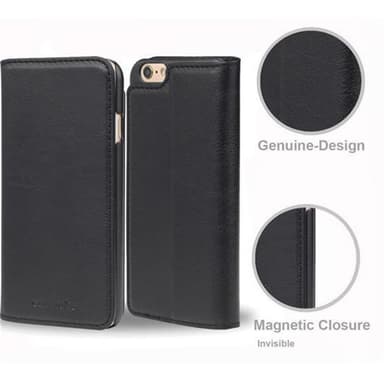Lommebokdeksel iPhone 6 / 6S case (svart)