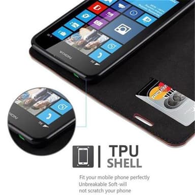 Nokia Lumia 630 / 635 lommebokdeksel case (brun)