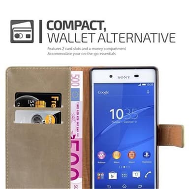 Sony Xperia Z3 PLUS / Z4 lommebokdeksel etui (brun)