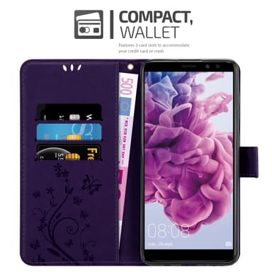 Huawei MATE 10 LITE lommebokdeksel Blomster (lilla)