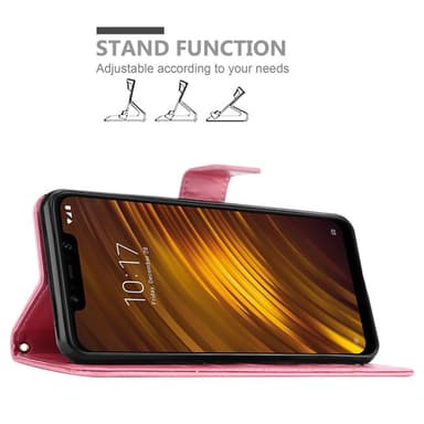 Xiaomi Pocophone F1 lommebokdeksel Blomster (rosa)
