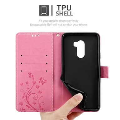 Xiaomi Pocophone F1 lommebokdeksel Blomster (rosa)