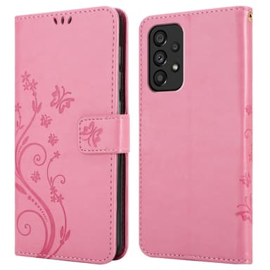 Samsung Galaxy A53 5G lommebokdeksel Blomster (rosa)