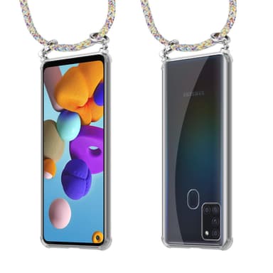 Samsung Galaxy A21s Deksel med Halskjede (gul)