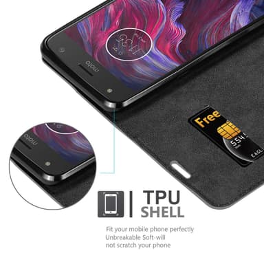 Motorola MOTO X4 lommebokdeksel case (grå)
