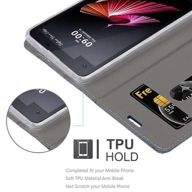 LG X SCREEN lommebokdeksel etui (blå)