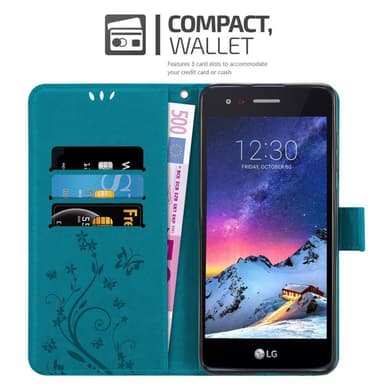 LG K8 2017 lommebokdeksel Blomster (blå)