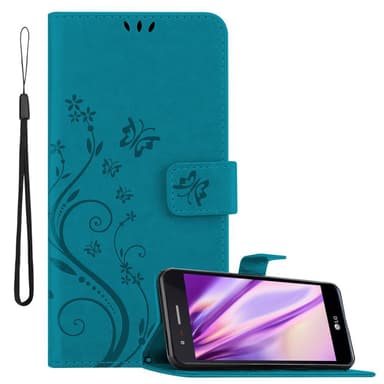 LG K8 2017 lommebokdeksel Blomster (blå)