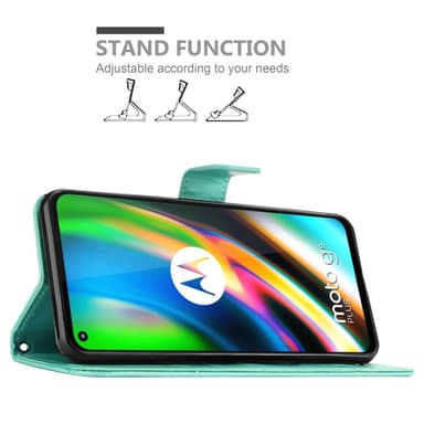 Motorola MOTO G22 lommebokdeksel Blomster (Blå)