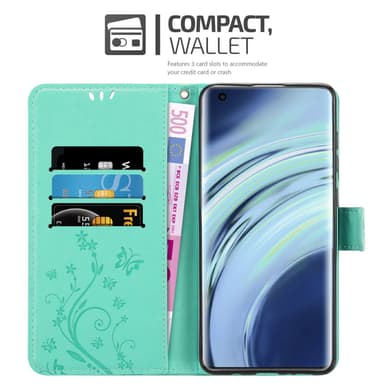 Xiaomi Mi 11 5G lommebokdeksel Blomster (Turkis)
