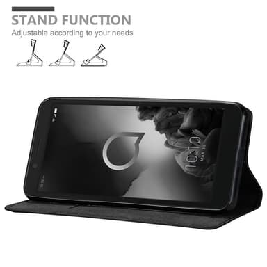 Alcatel 1C 2019 lommebokdeksel case (svart)